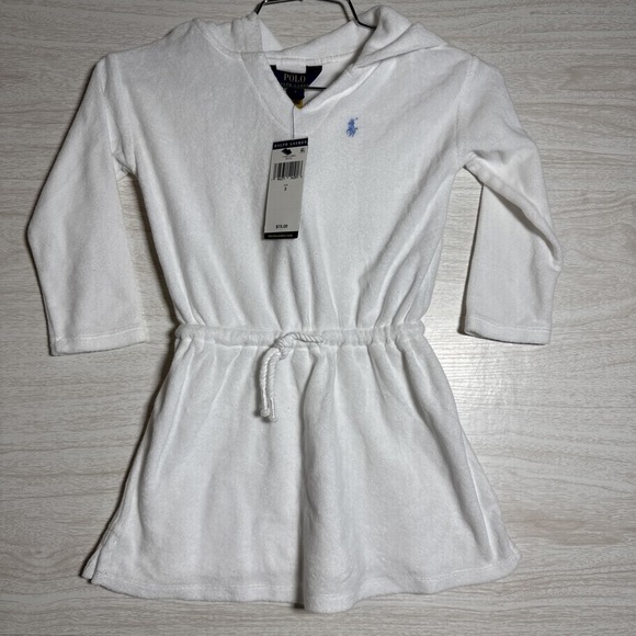 NWT Polo Ralph Lauren girls' hooded terry cover-up. Sz3 - Picture 1 of 7